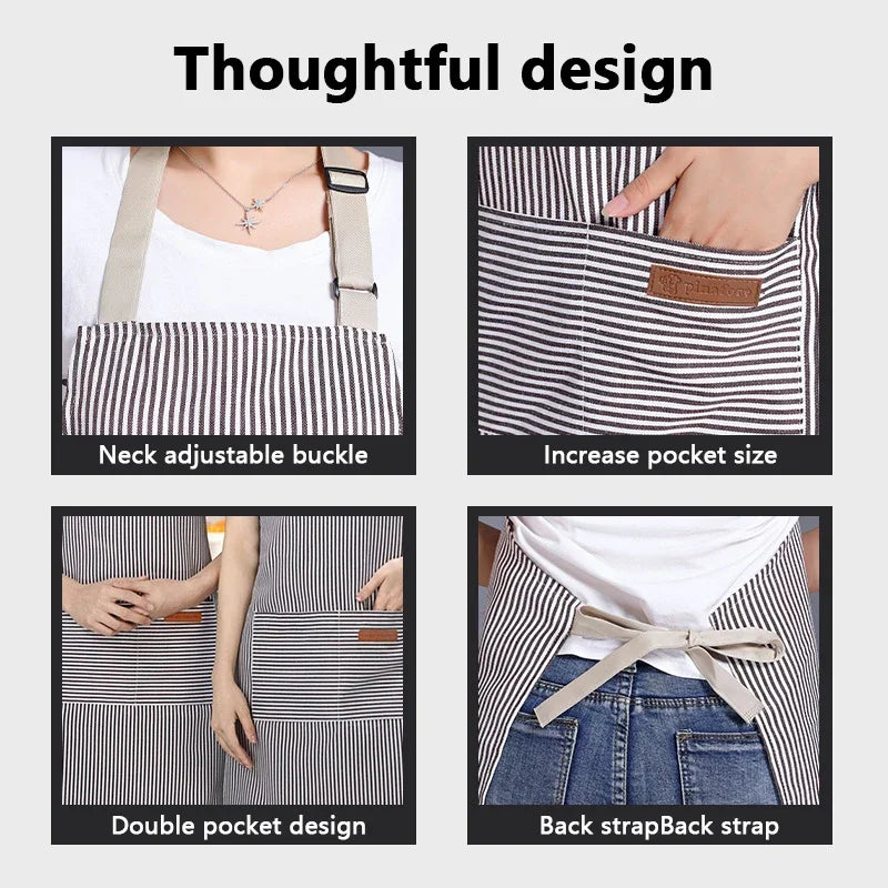 Striped Breathable Kitchen Apron