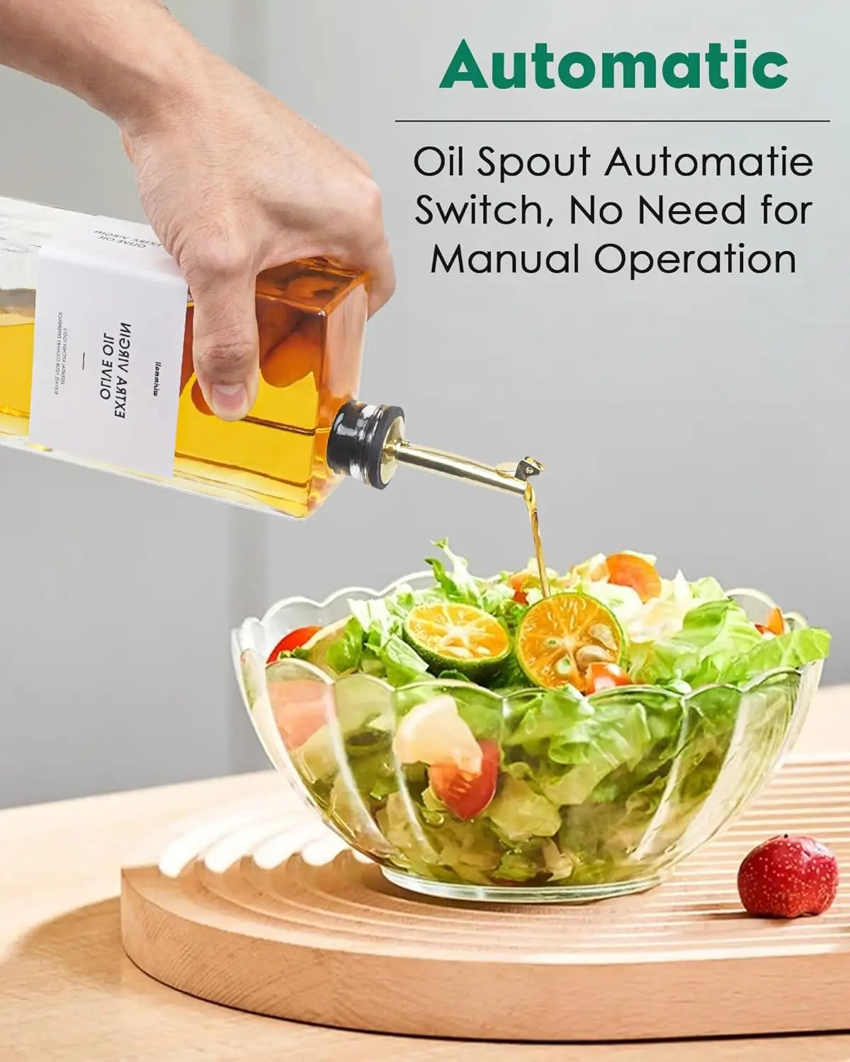 Olive Oil Dispenser For Kitchen, Glass Oil Bottle 500ML Oil