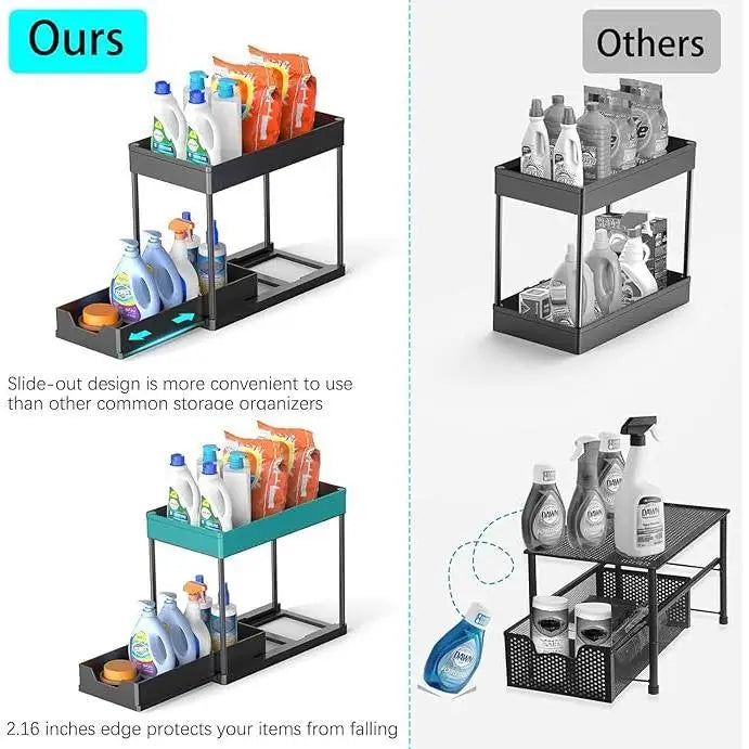 2 Tier Sliding Under Sink Organizer
