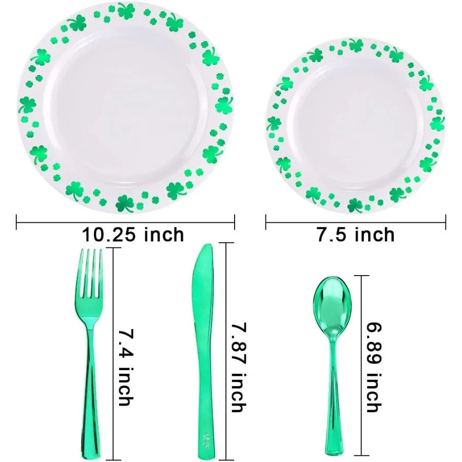 125pcs St. Patrick's Day Plastic Plates