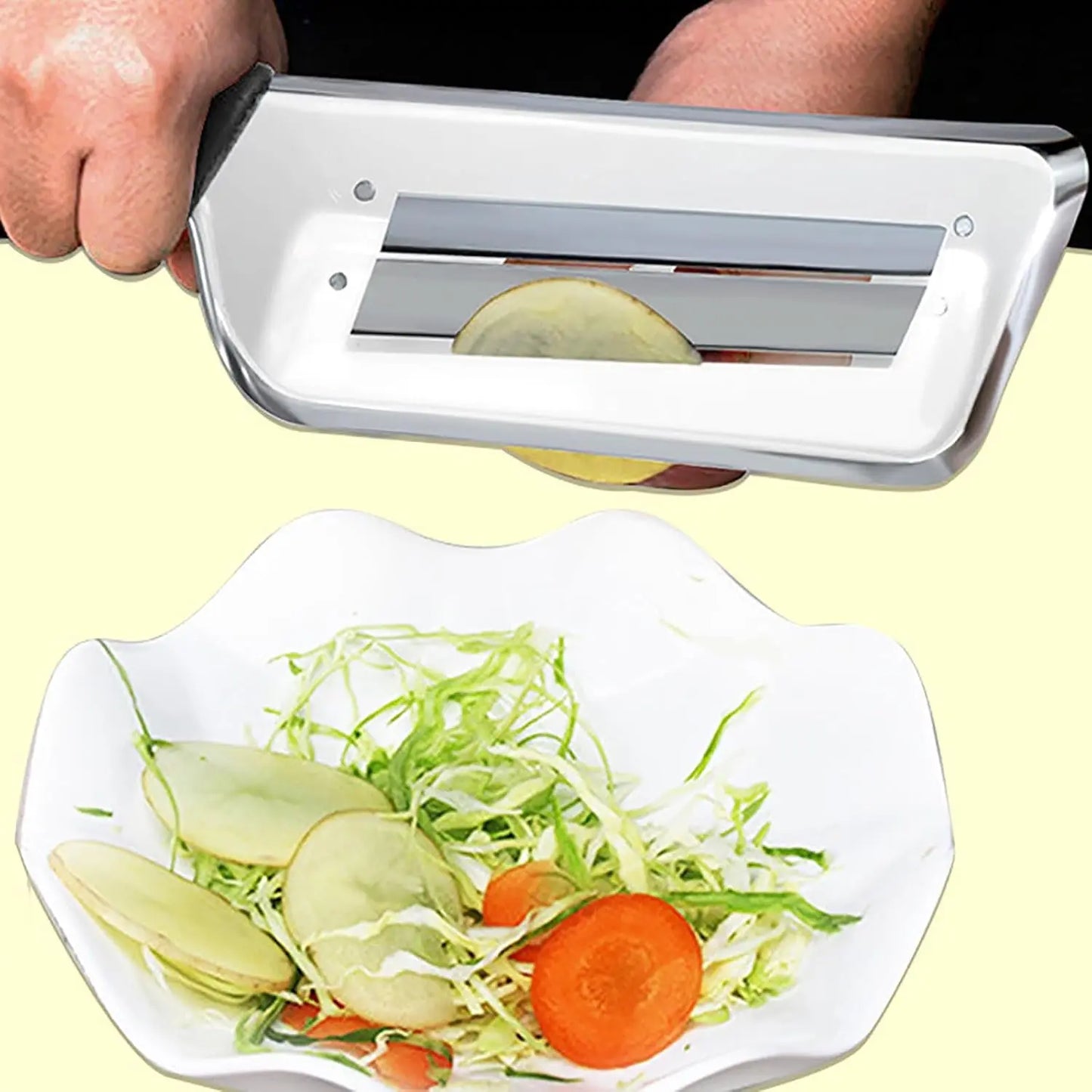 Stainless Steel Dual Blade Julienne Cutter, Cabbage Shredder for Coleslaw,