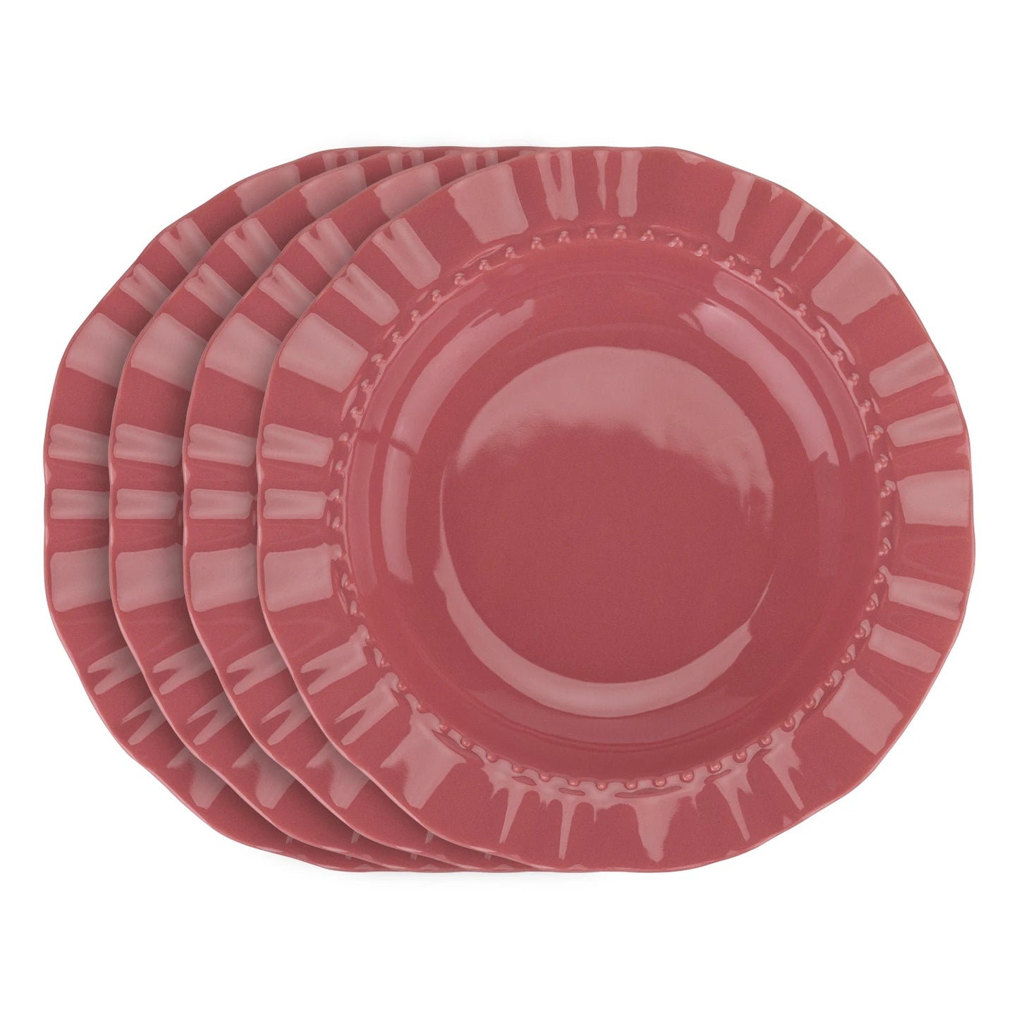 4pcs Multi-Color Ceramic Plate Set