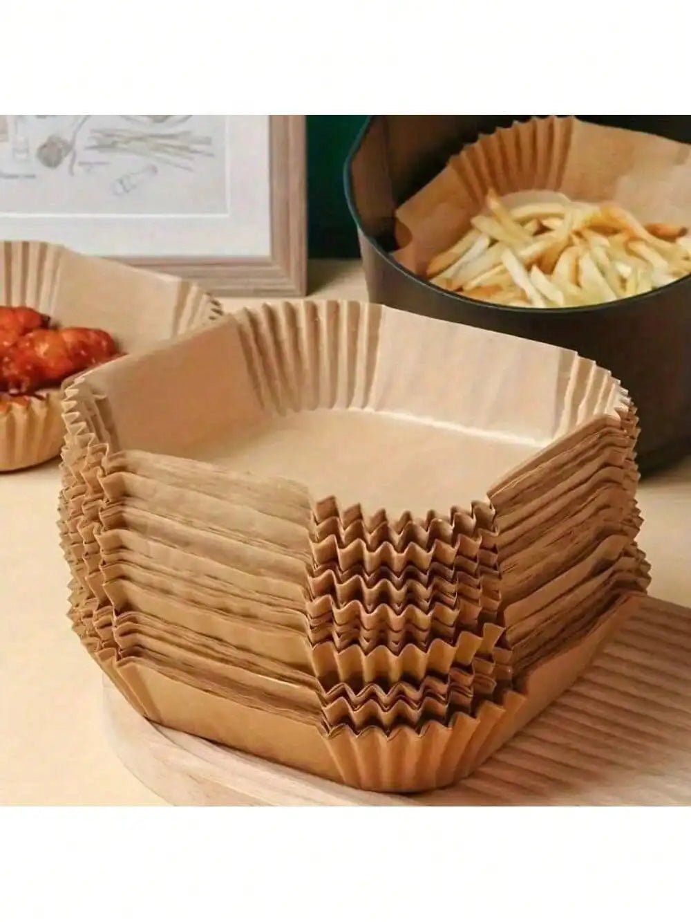 100/50pcs Disposable Square & Round Air Fryer Baking Paper,