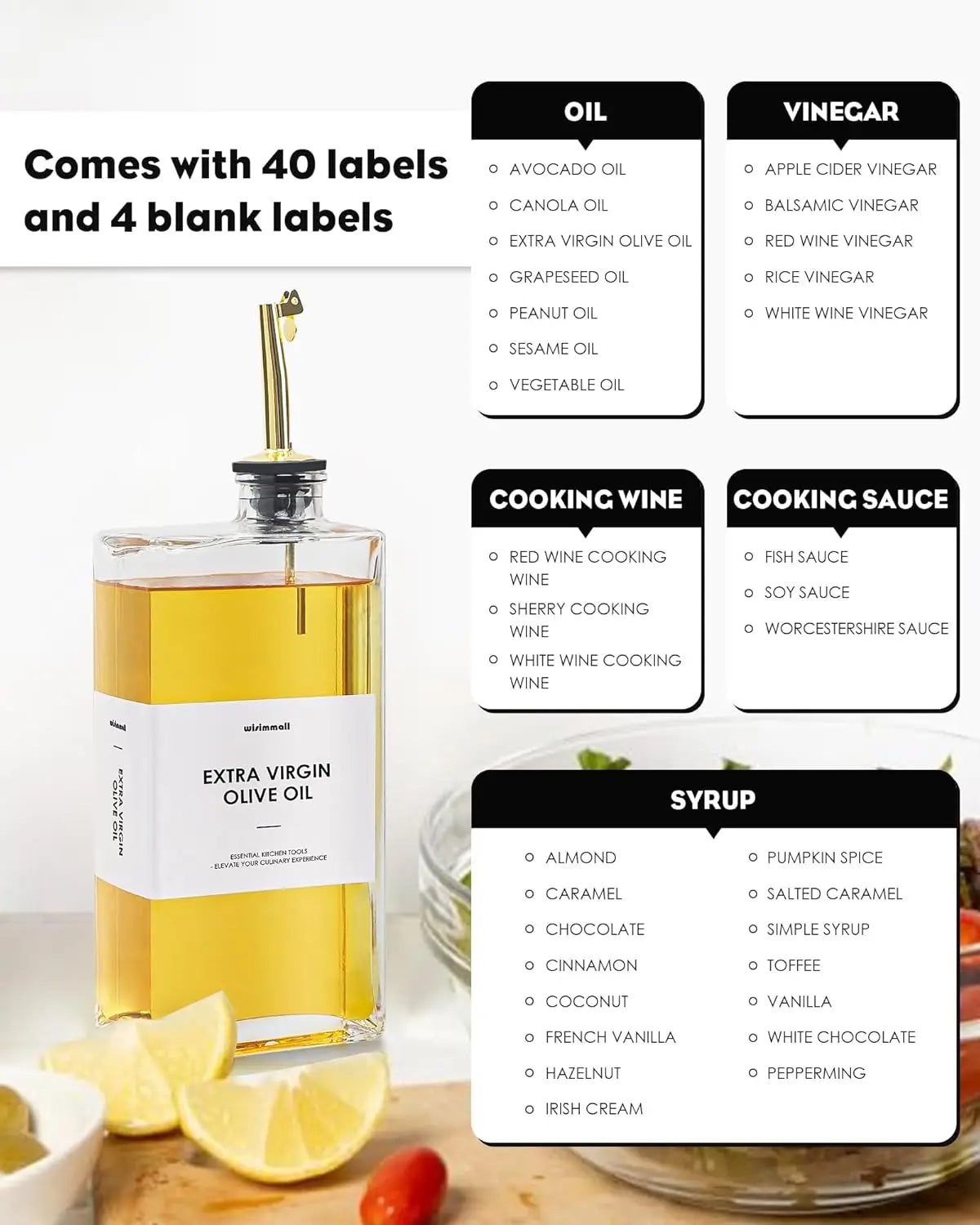 Olive Oil Dispenser For Kitchen, Glass Oil Bottle 500ML Oil