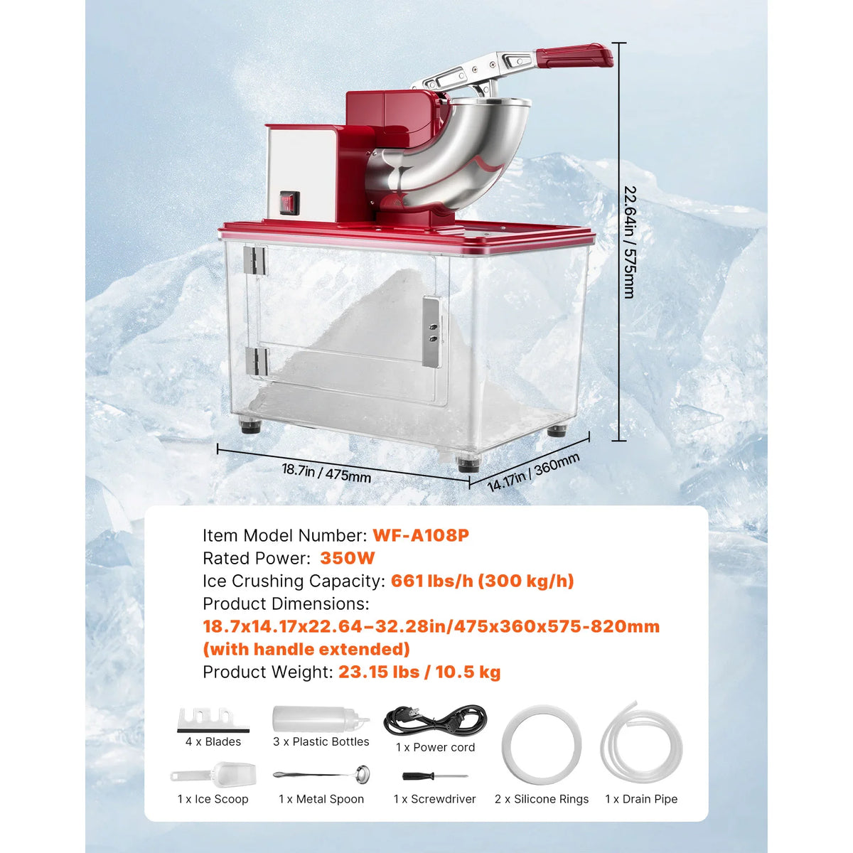661LBS/H Commercial Ice Crusher