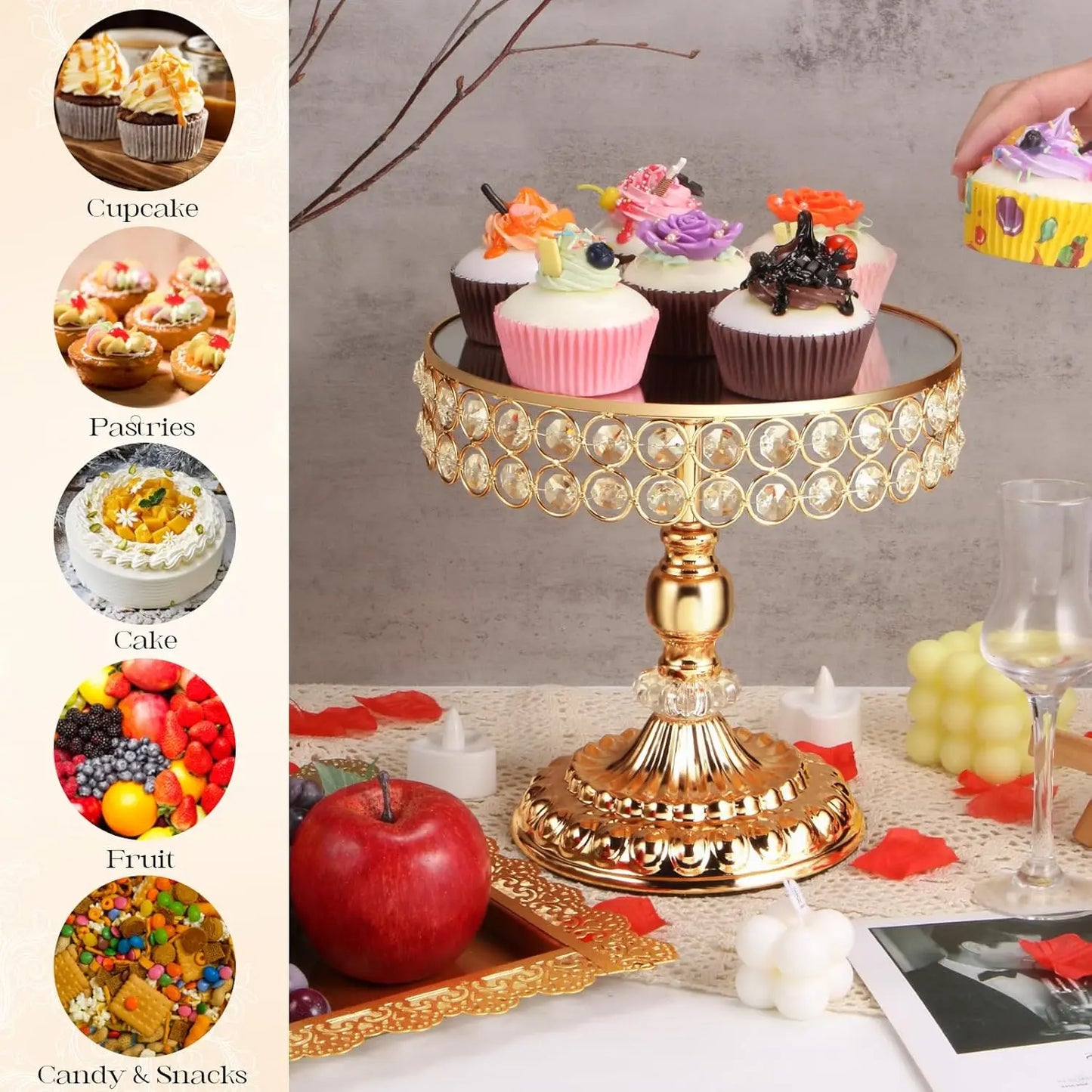 12 Pieces Gold Cake Stand Set, Vintage Cake Display