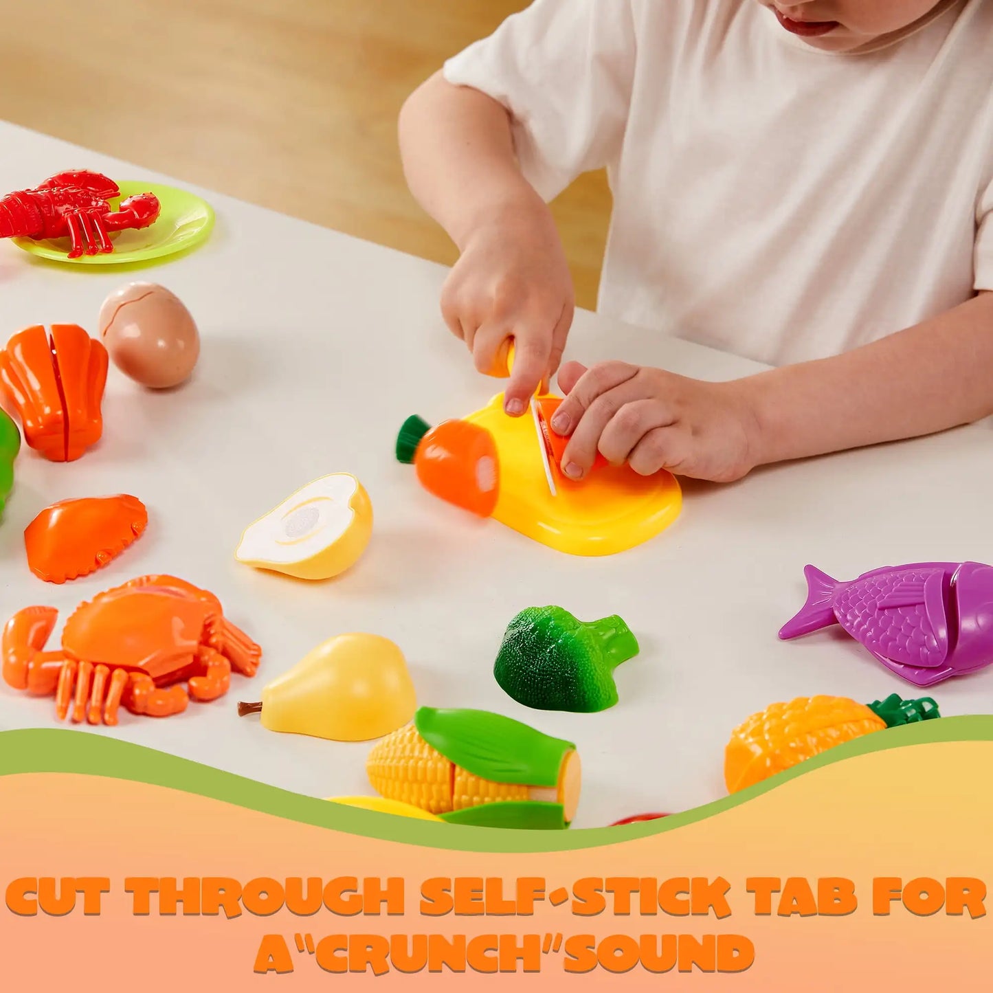 60 pcs Play Food Set for Kids Kitchen