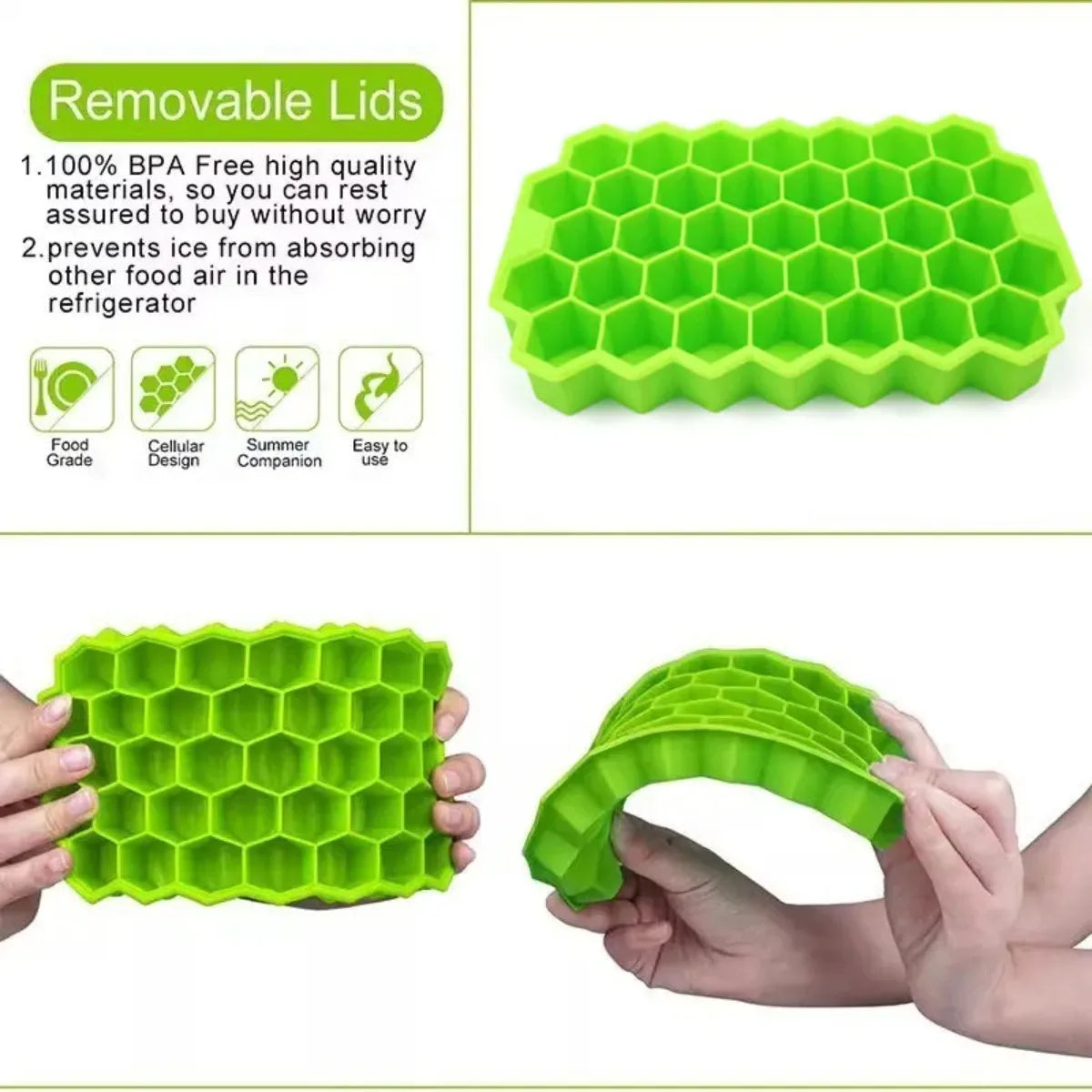Honeycomb 37-Grid Ice Cube Tray,