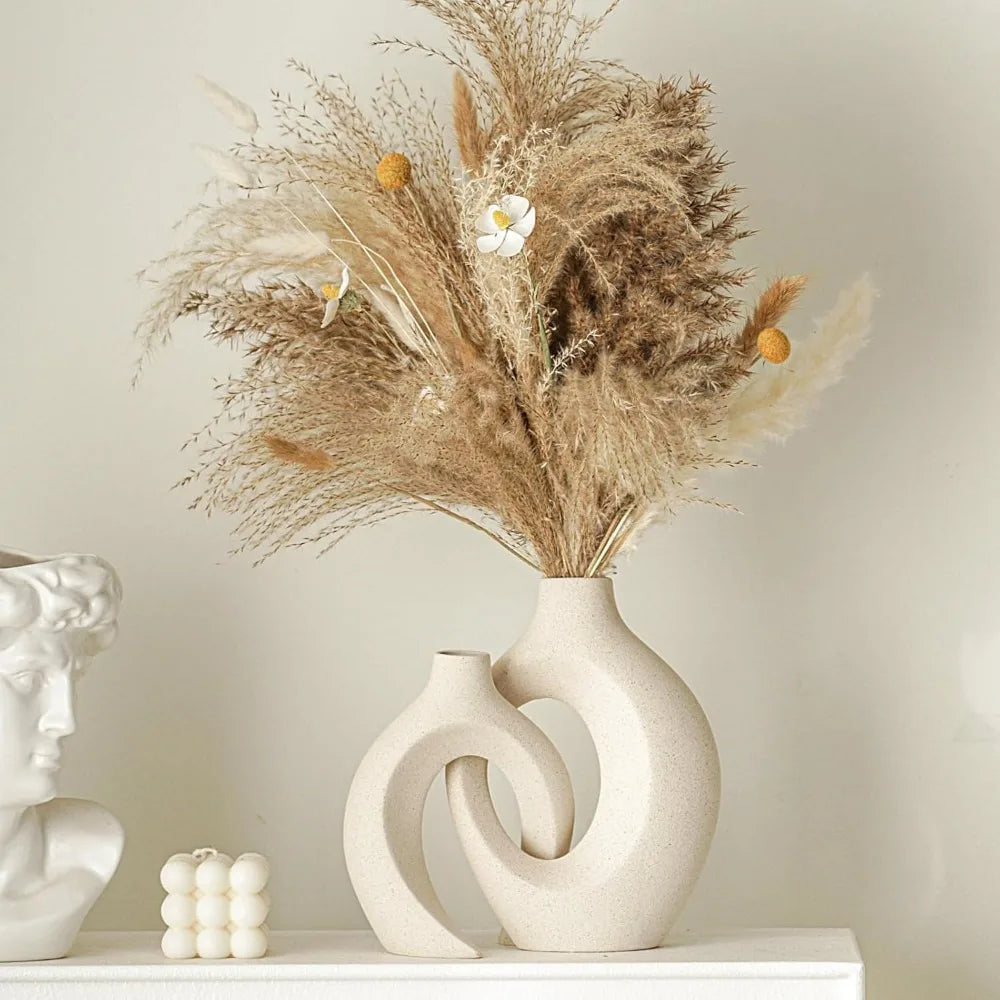 Hollow ceramic vase, Nordic modern