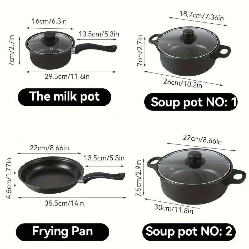 13-Piece Nonstick Cookware Set Black
