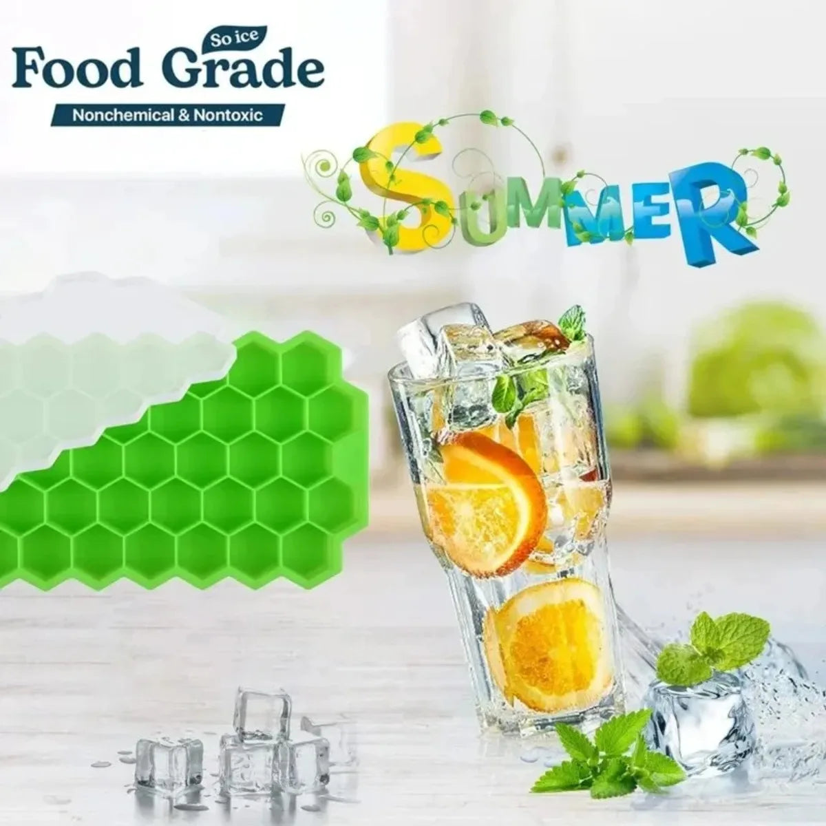 Honeycomb 37-Grid Ice Cube Tray,