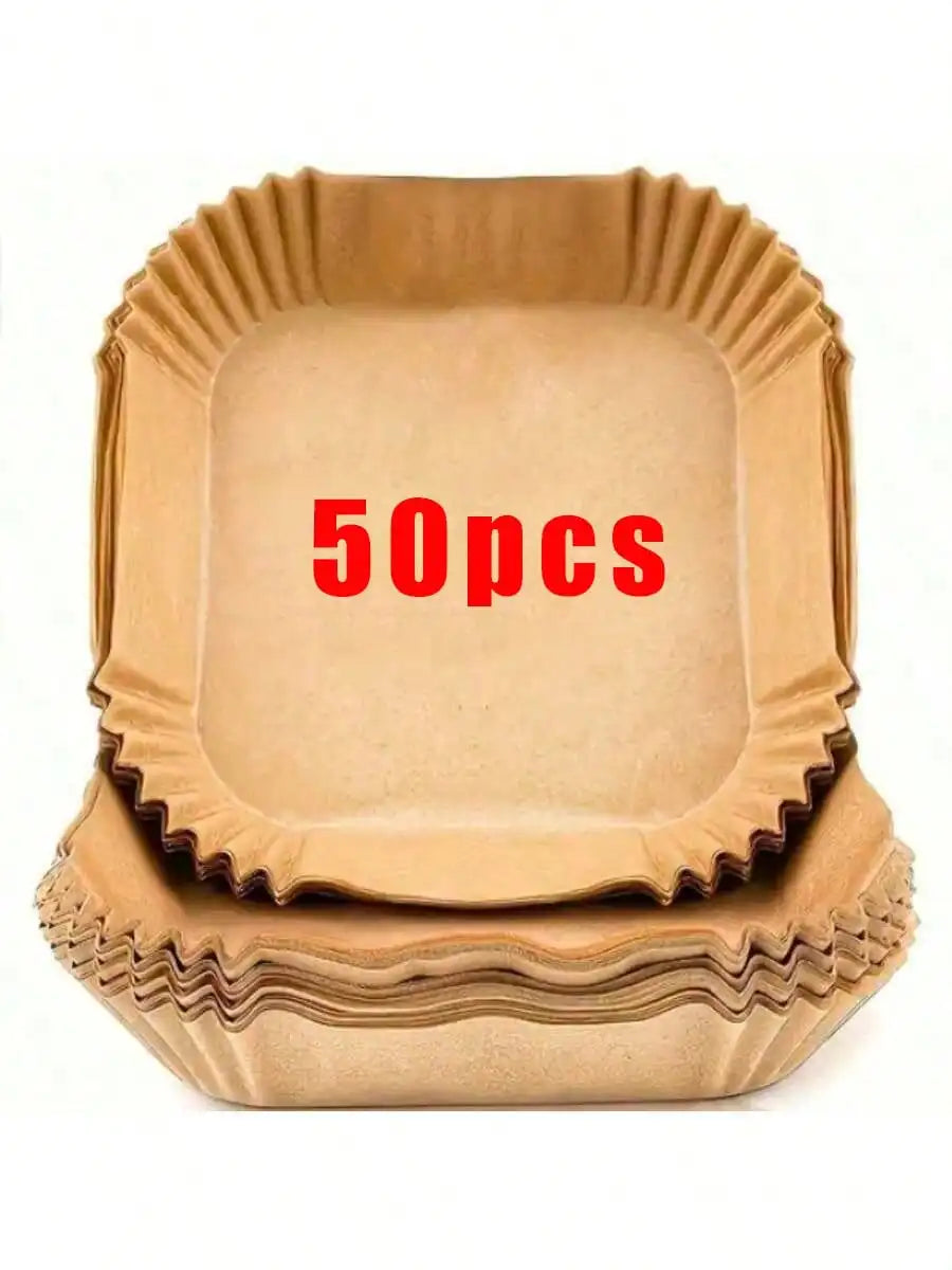 100/50pcs Disposable Square & Round Air Fryer Baking Paper,