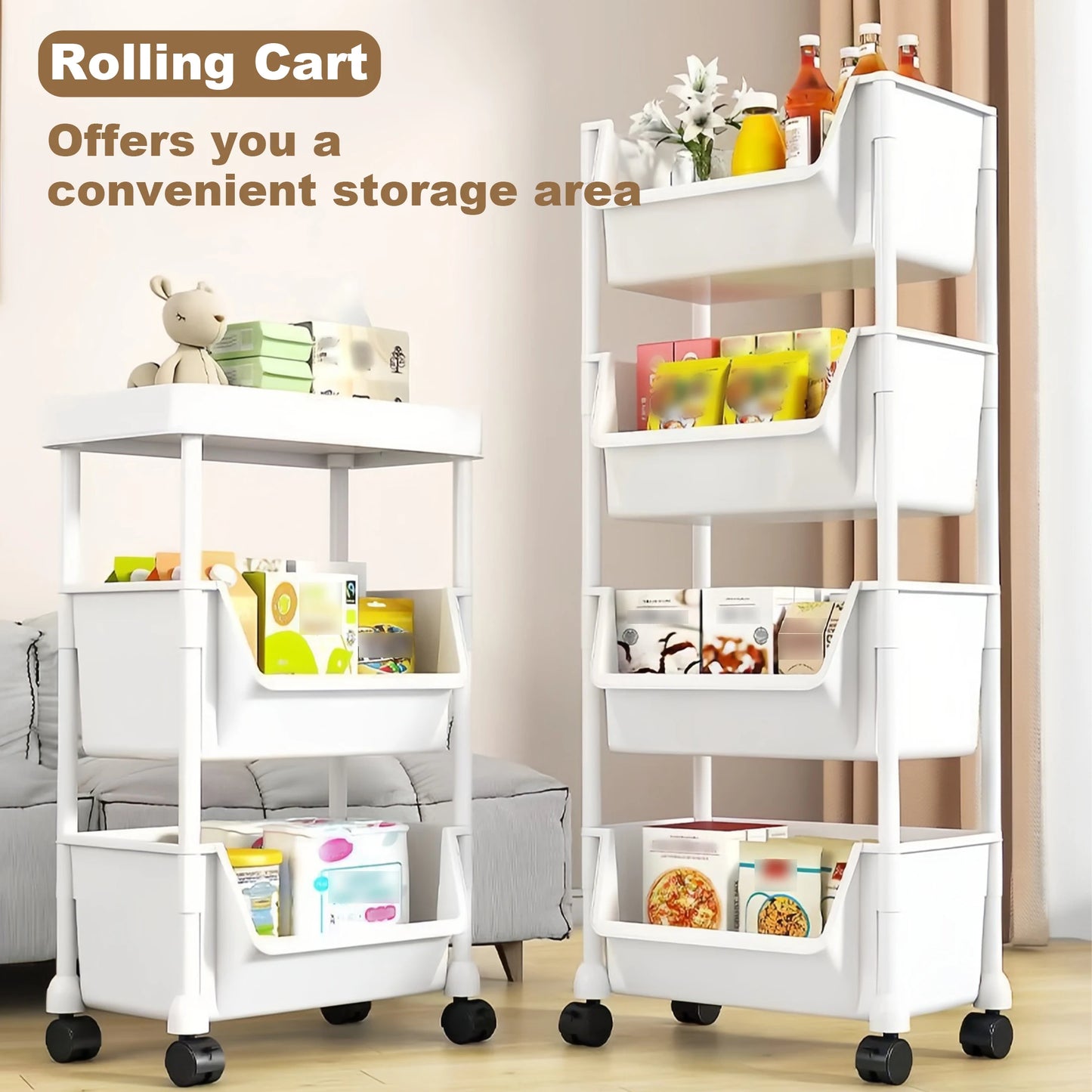 Trolley Bookshelf Kitchen Storage Rack Kitchen