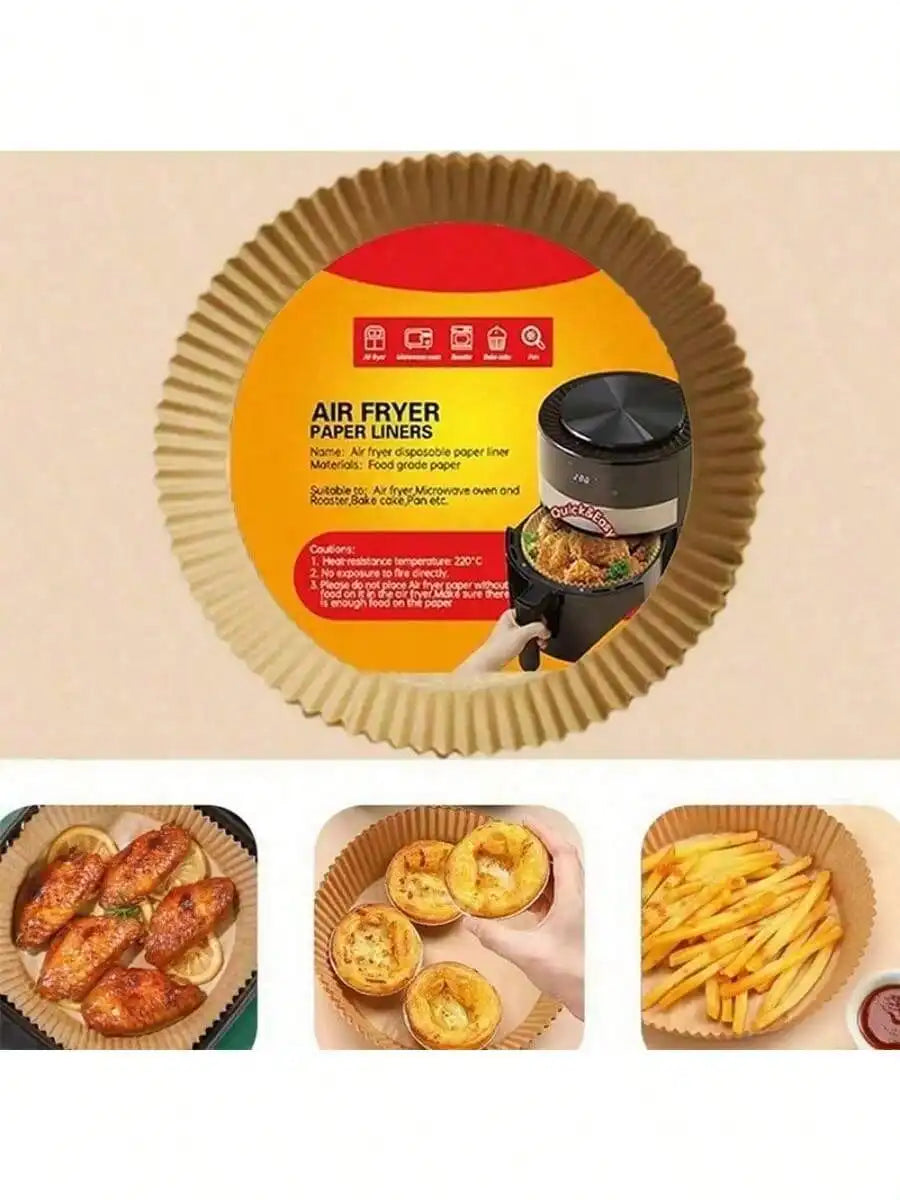 100/50pcs Disposable Square & Round Air Fryer Baking Paper,