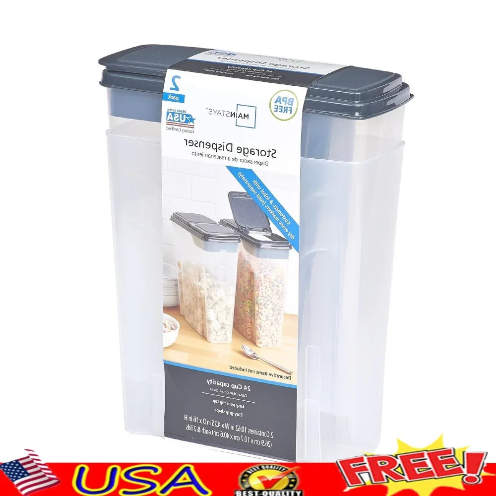 2-Pack Plastic Cereal Dispenser