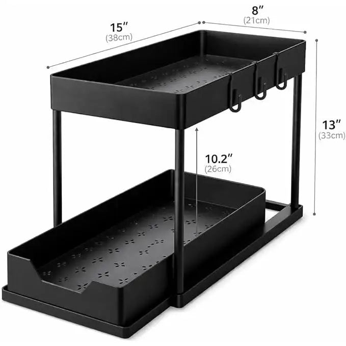 2 Tier Sliding Under Sink Organizer