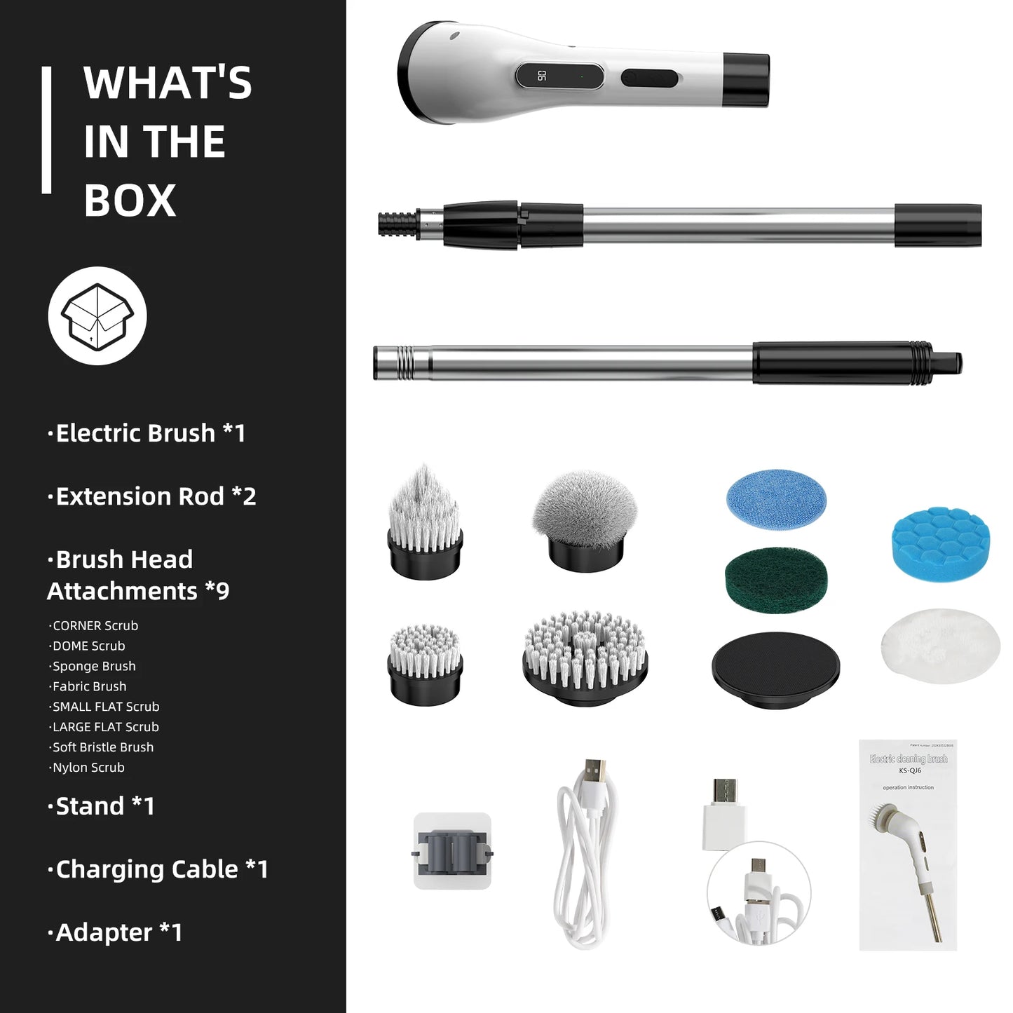 9-in-1 Electric Cleaning Brush Cordless