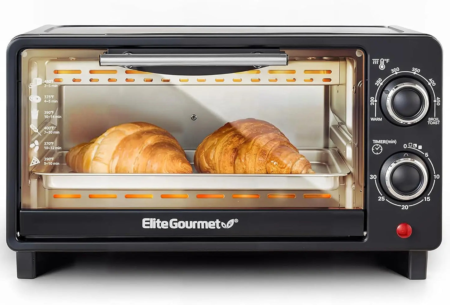 9L 4-Slice Toaster Oven with Timer, Temp Control, Baking Pan & Rack for Baking