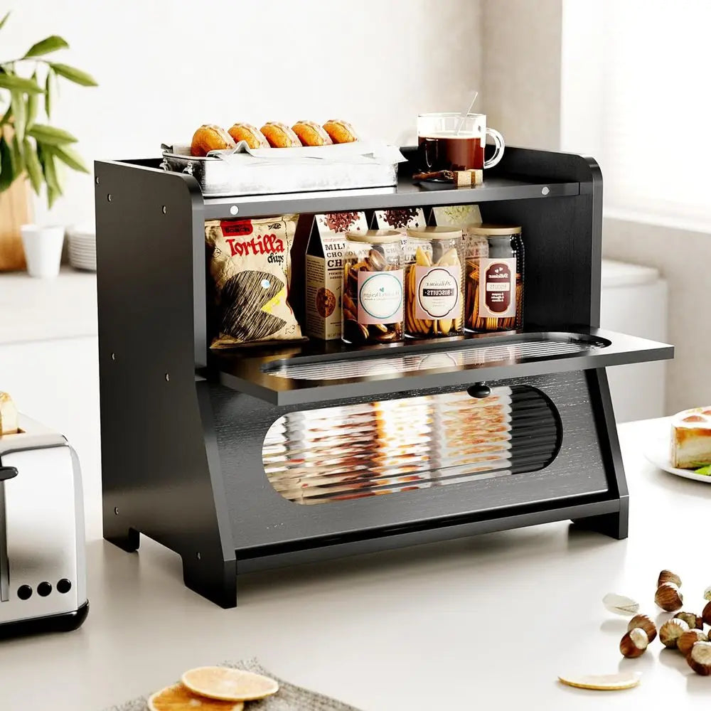 Large Bamboo Double Decker Bread Box