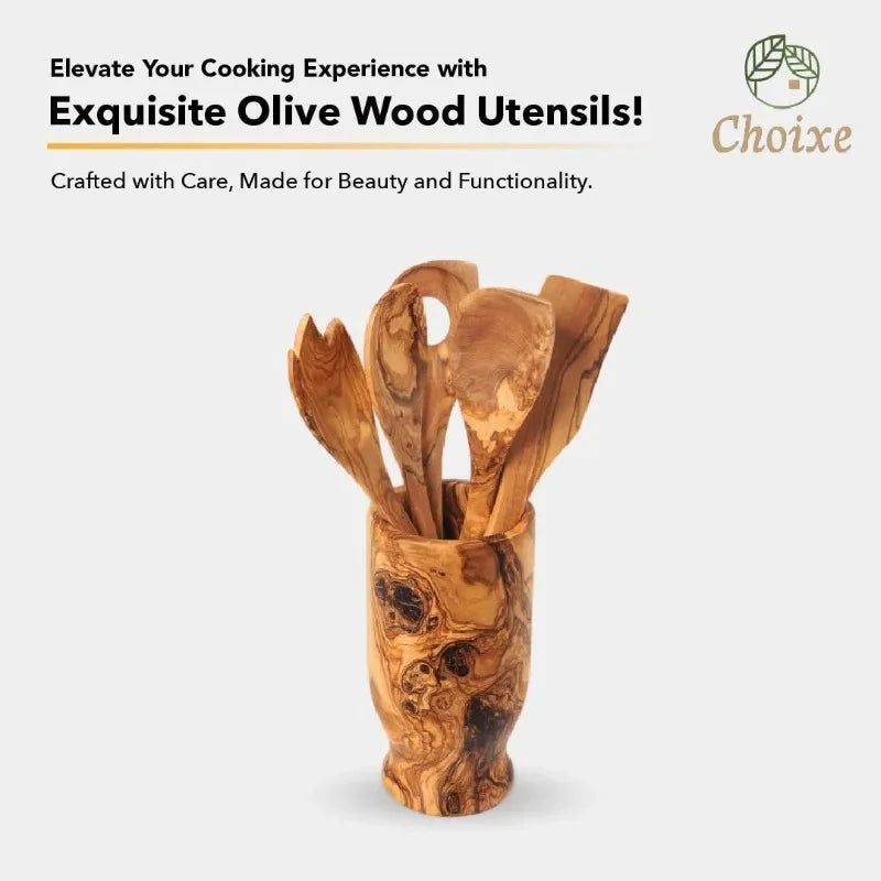 Olive Wood Kitchen Utensils Set