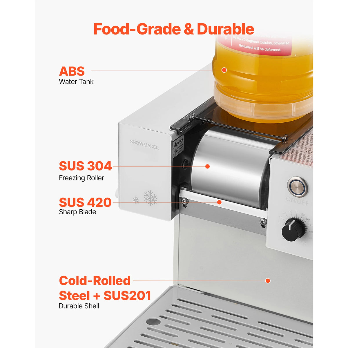40-80kg per 24H Snowflake Ice Machine