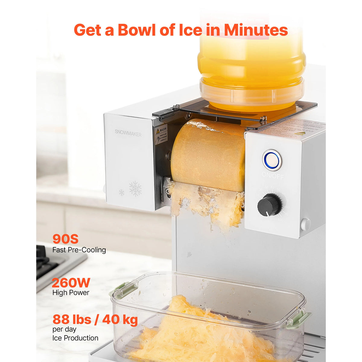 40-80kg per 24H Snowflake Ice Machine