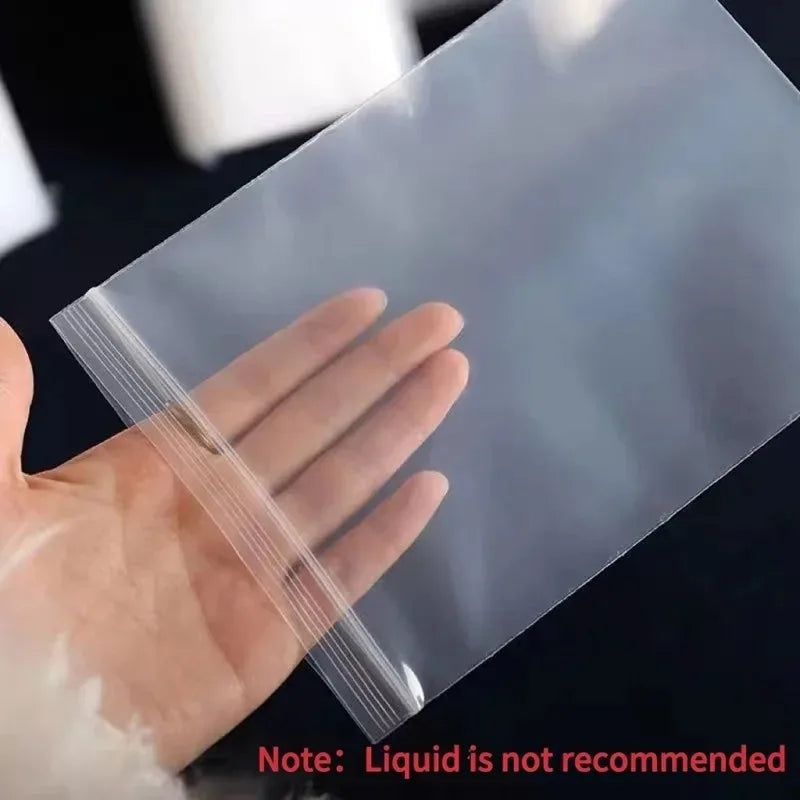 200/100PCS Transparent Zip Bags Food