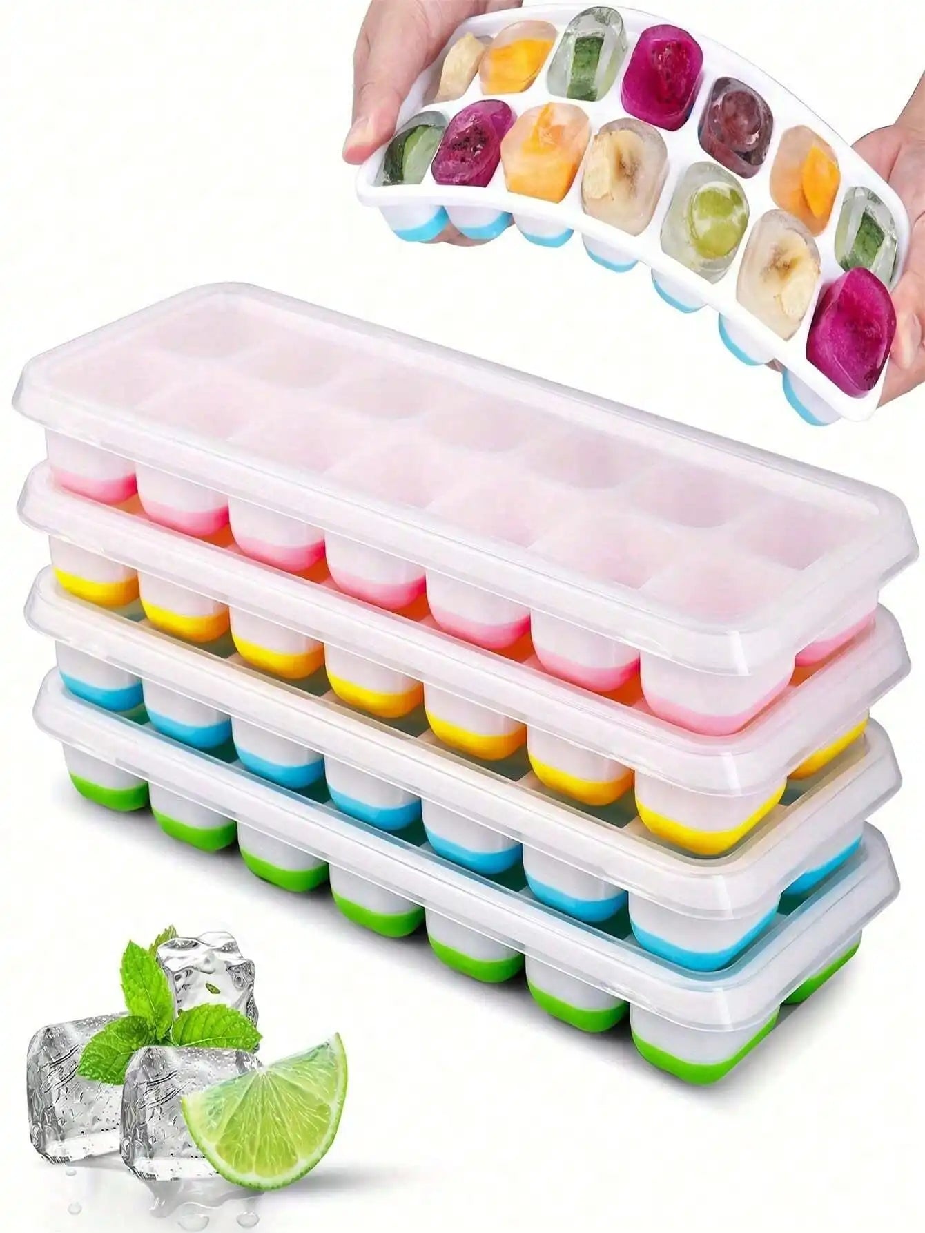 1/2/4pcs Silicone Ice Cube Trays,