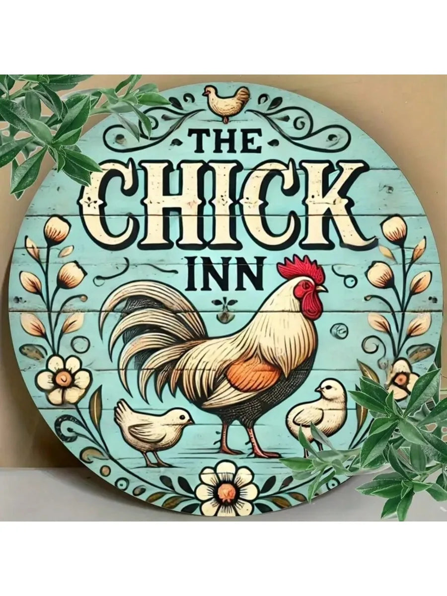 8x8" "Chicken Inn" Vintage Metal Sign