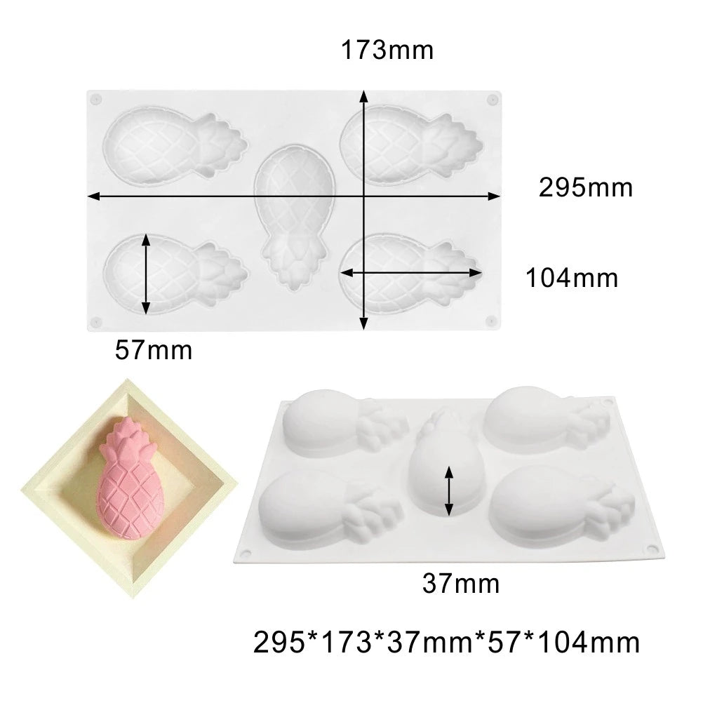 Pineapple Pear Peach Fruit Series Cake Silicone Mold