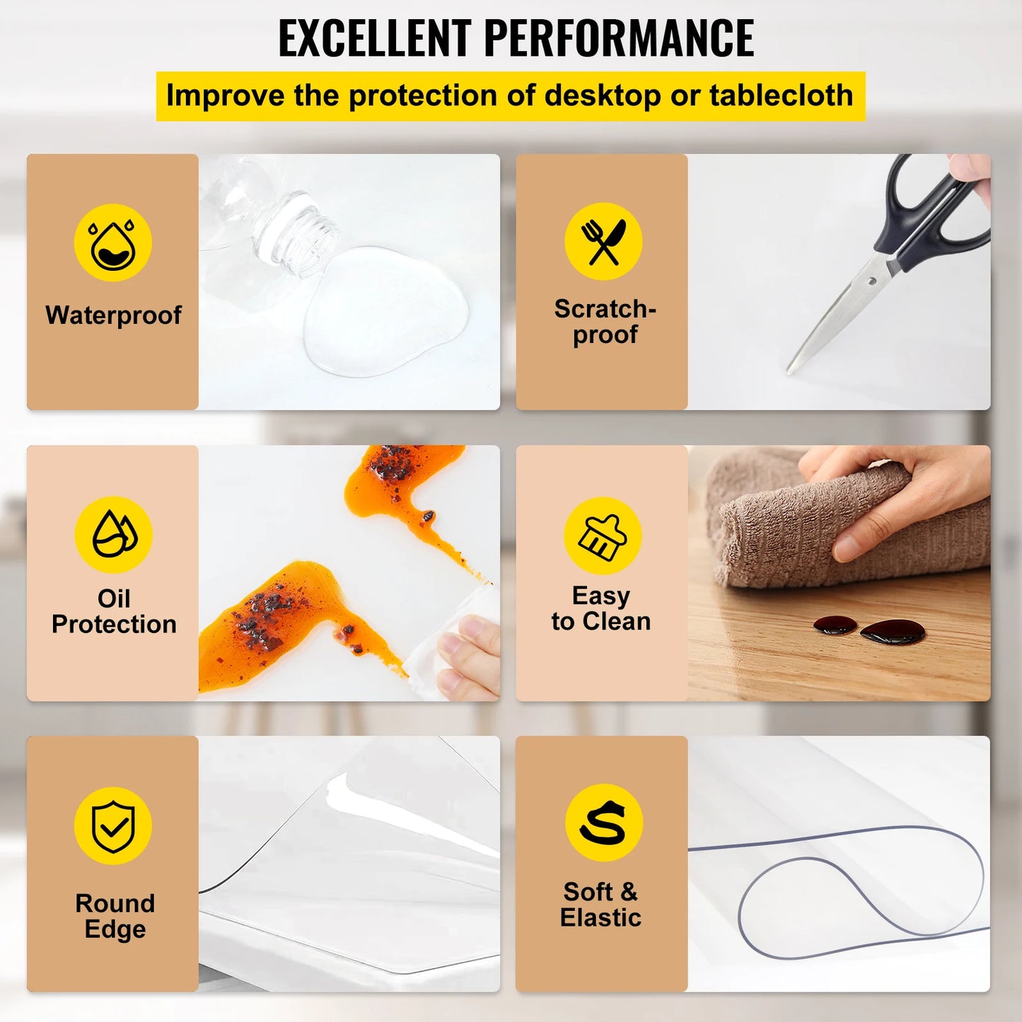 1.5-2mm PVC Table Cloth Transparent