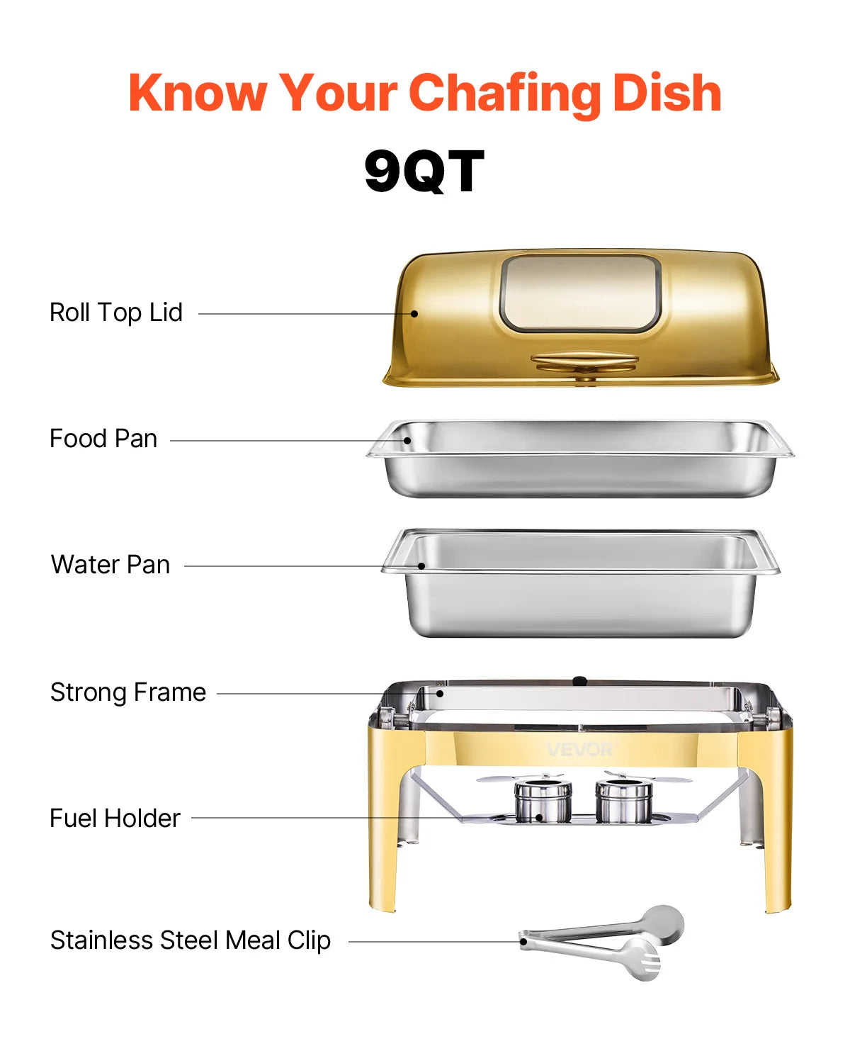 9Qt Roll Top Chafing Dish Buffet