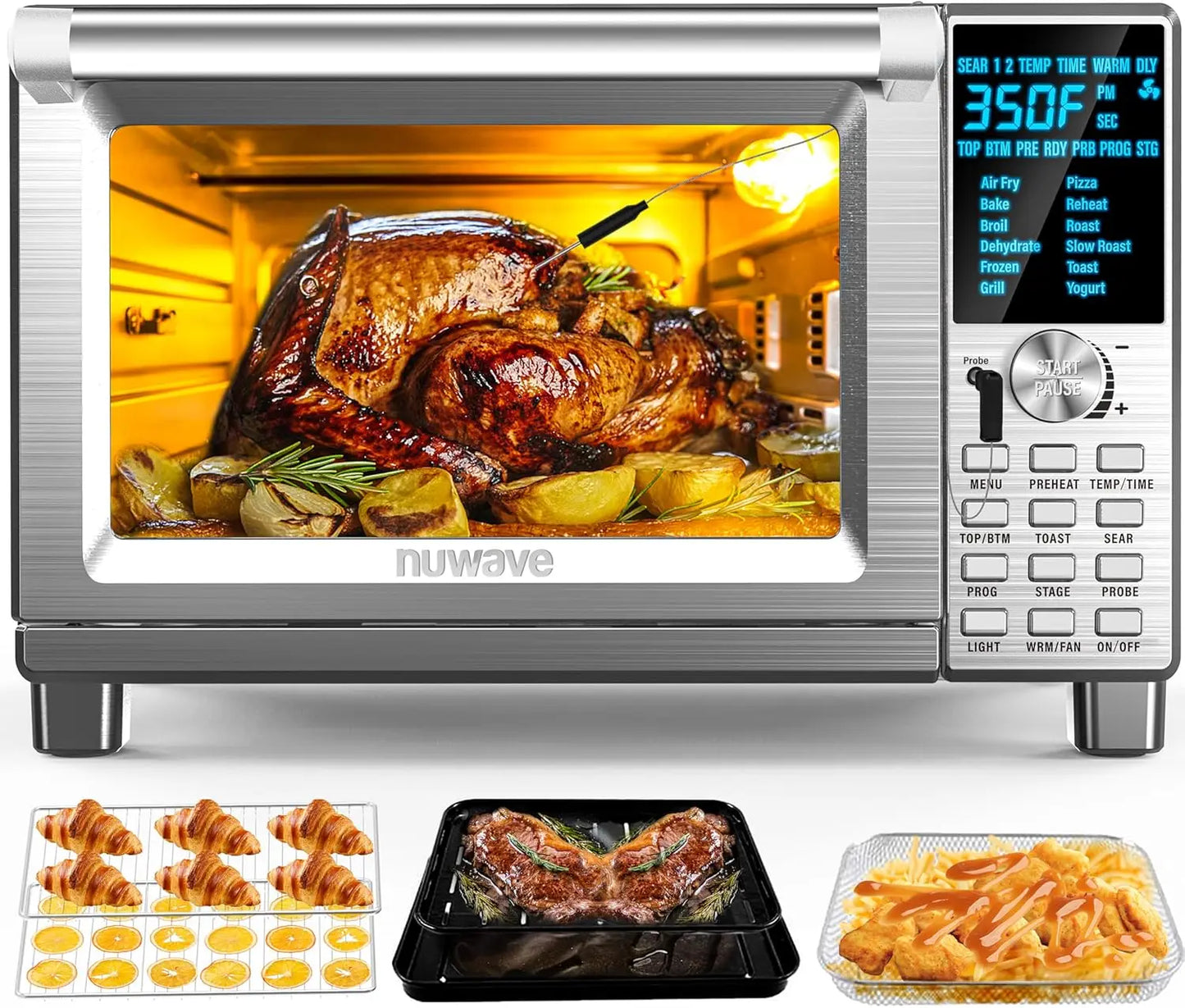 12-in-1 Air Fryer Toaster Oven, 30-QT XL Capacity,