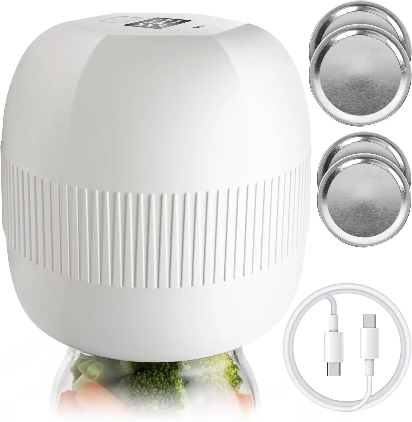 Electric Mason Jar Vacuum Sealer Kit with LED Display,