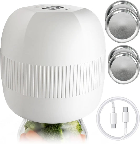 Electric Mason Jar Vacuum Sealer Kit with LED Display,