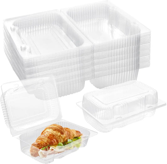 50 Pcs Disposable Clear Plastic Food Containers