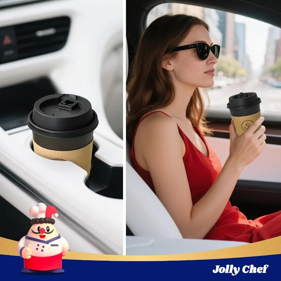 12 oz Disposable Black Hot Paper Coffee Cups