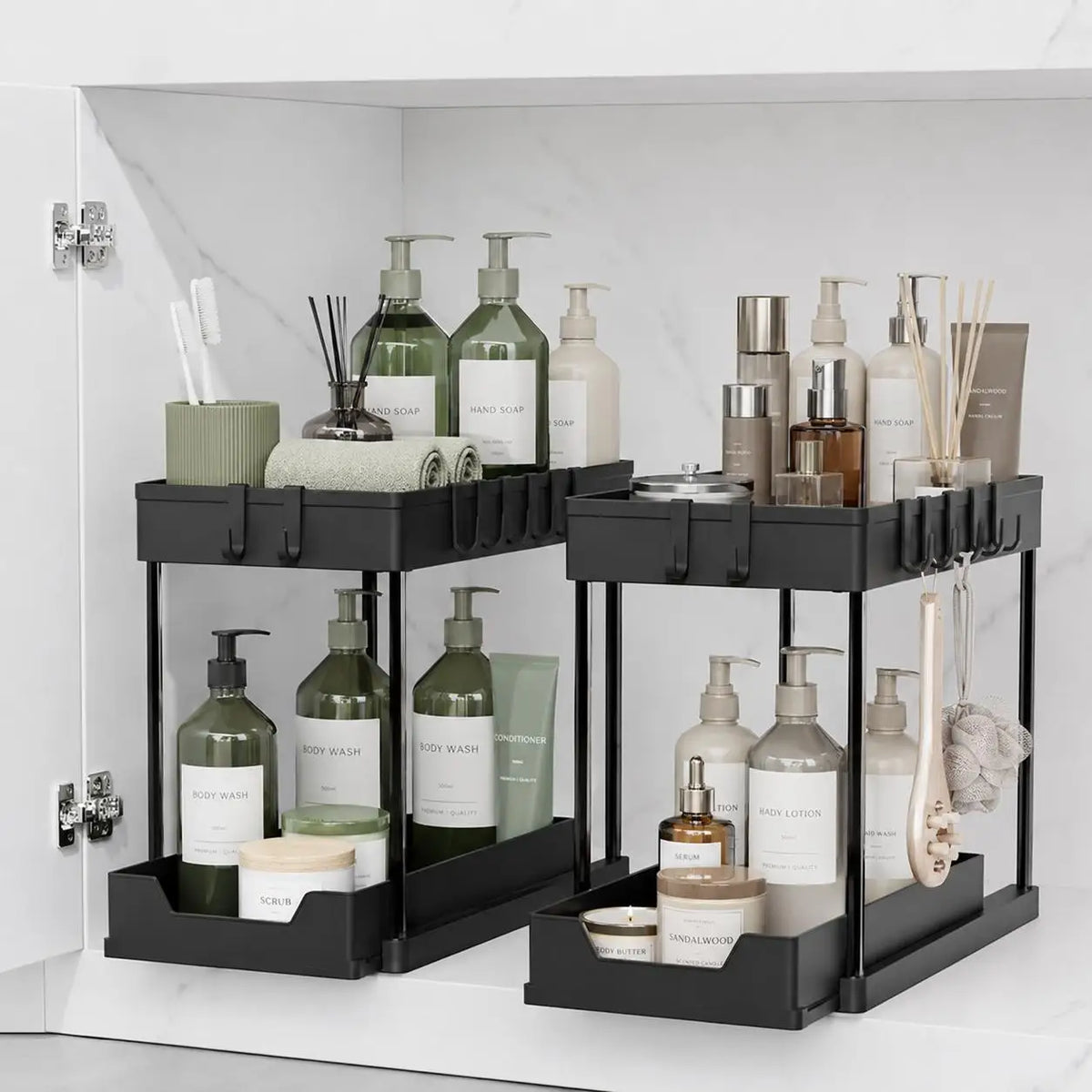 2 Tier Sliding Under Sink Organizer
