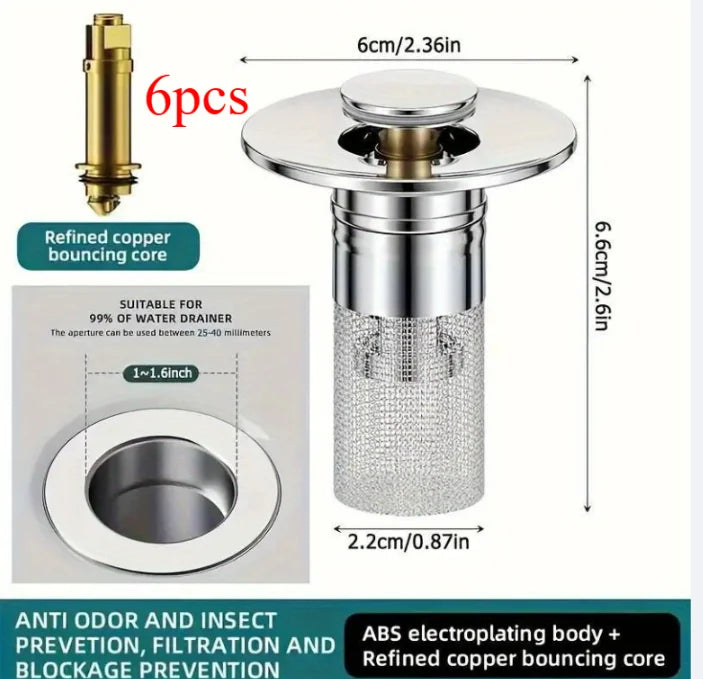 4/6/10pcs Stainless Steel Sink Plugs,