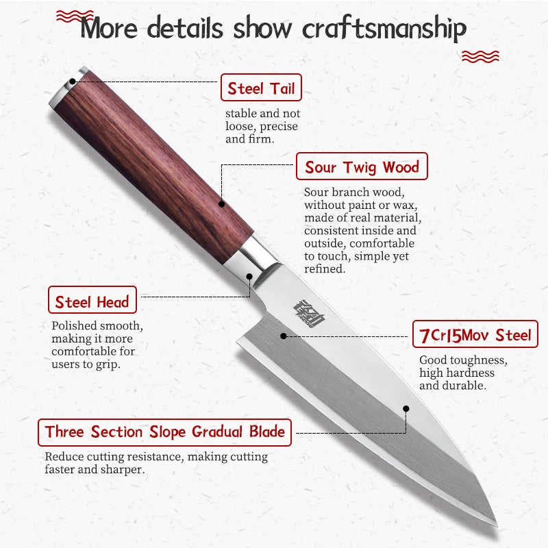 Knife 6.5 inch Sushi Deba Kitchen Knife