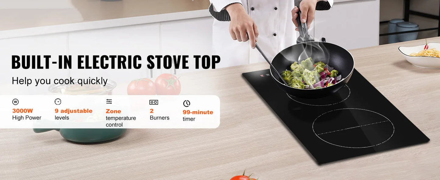 2 Burners Electric Induction Cooktop Stove