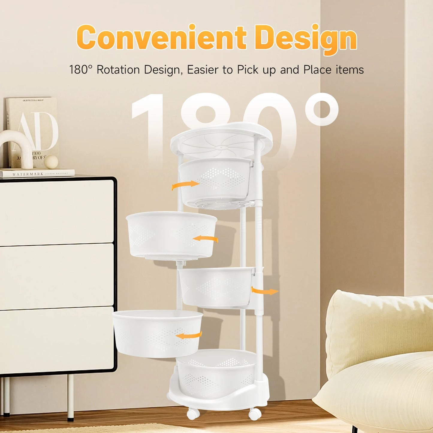 Multi-Layer Rotating Storage Cart