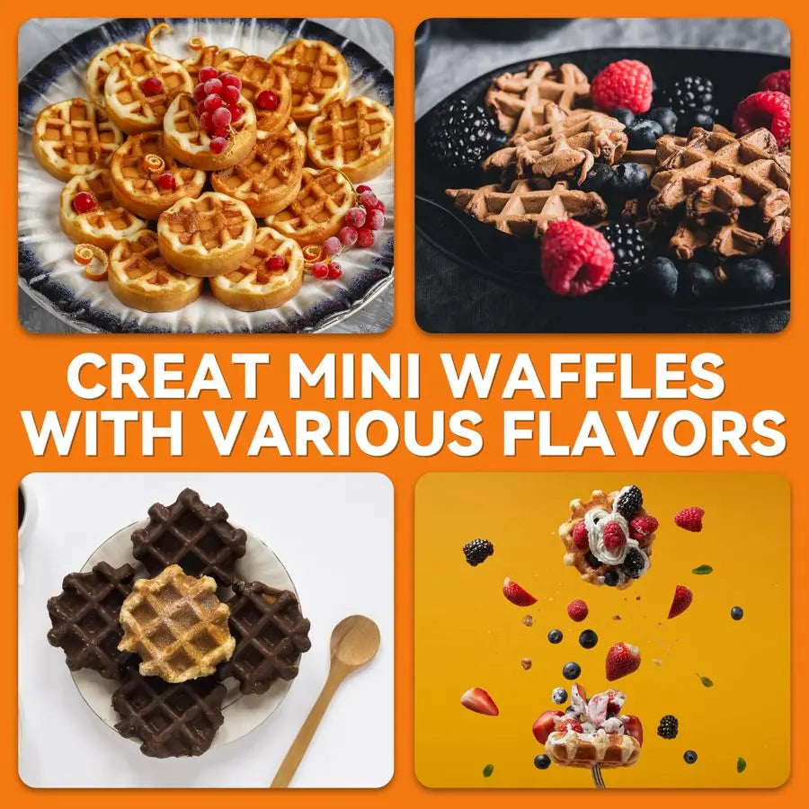 Mini Waffle Maker for Kids amp Adults, Small Waffle Maker Mini Belgian Waffle Machine, 11 X 2.2 Tiny Nonstick Waffles Iron, Reci