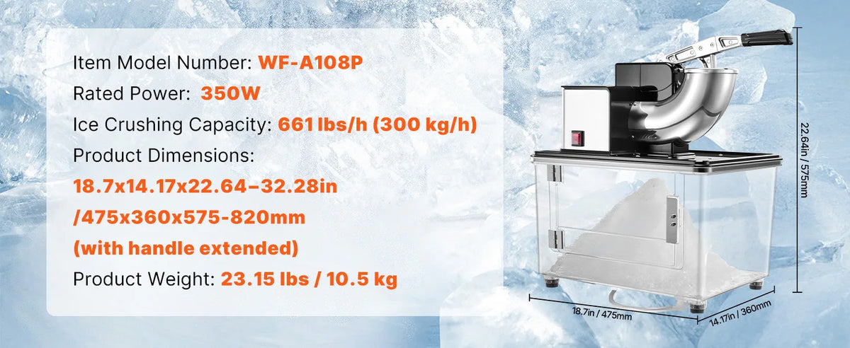 661LBS/H Commercial Ice Crusher