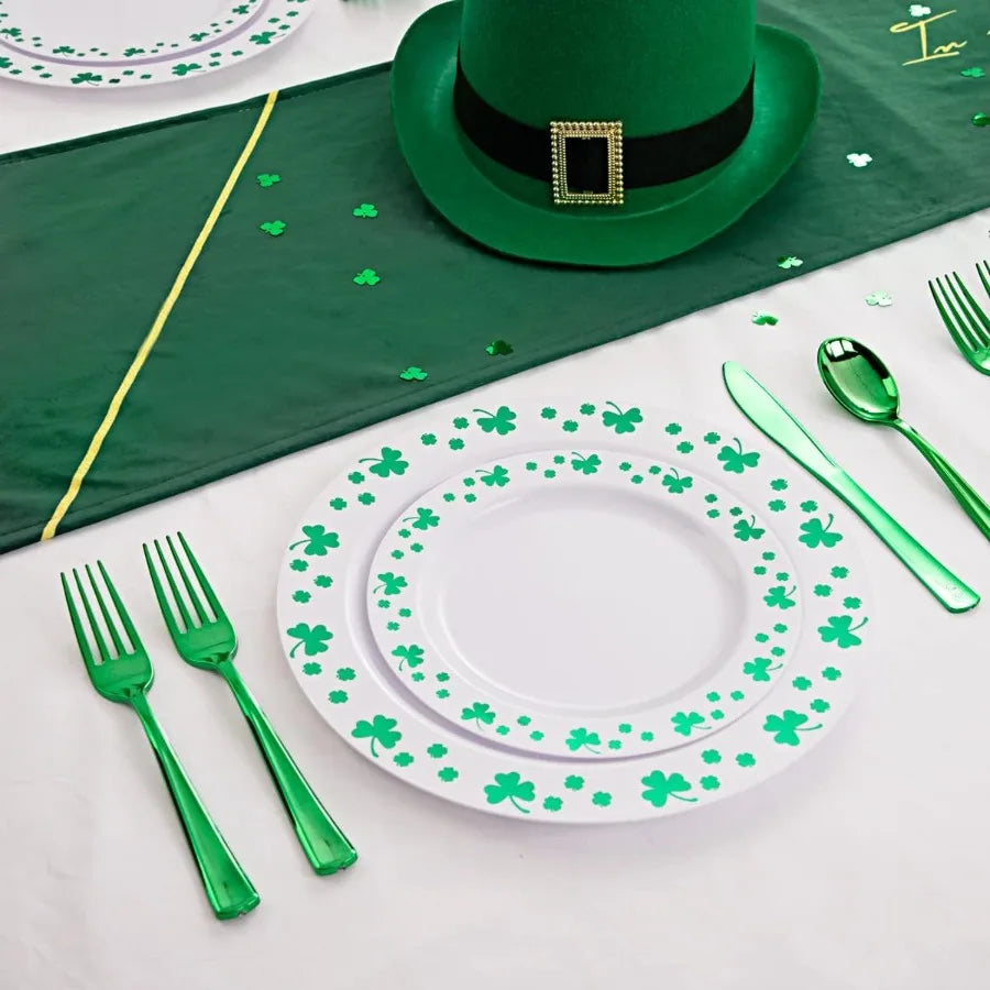 125pcs St. Patrick's Day Plastic Plates