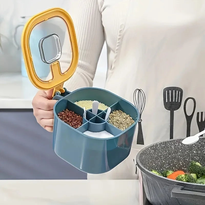 A 4-In-1 Large Capacity Seasoning Box with a Lid