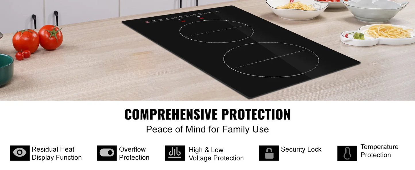 2 Burners Electric Induction Cooktop Stove