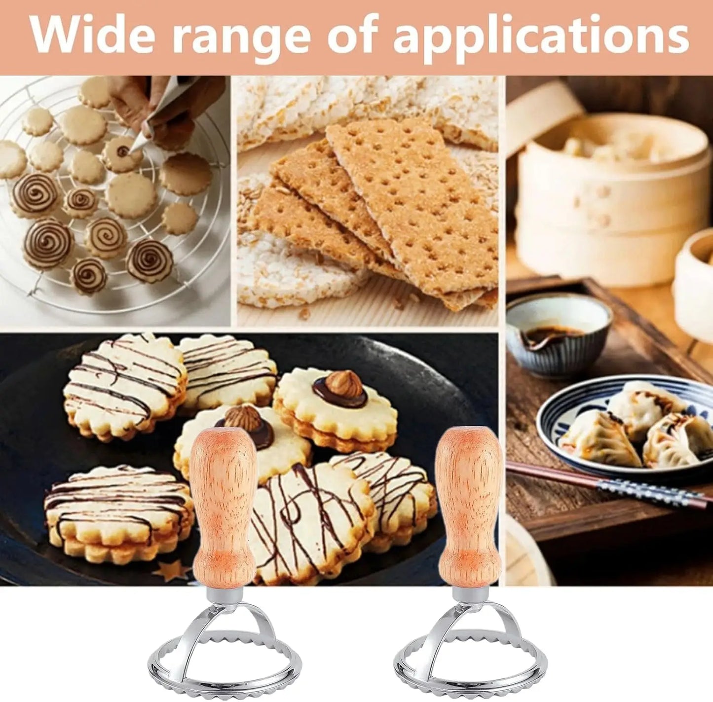 10-Piece Cookie Cutter Set, Zinc Alloy & Wood,