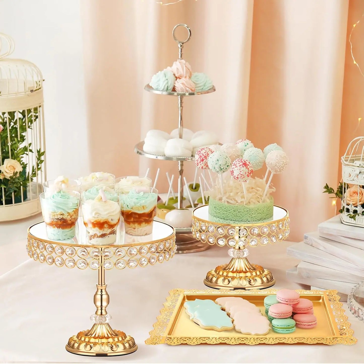 12 Pieces Gold Cake Stand Set, Vintage Cake Display