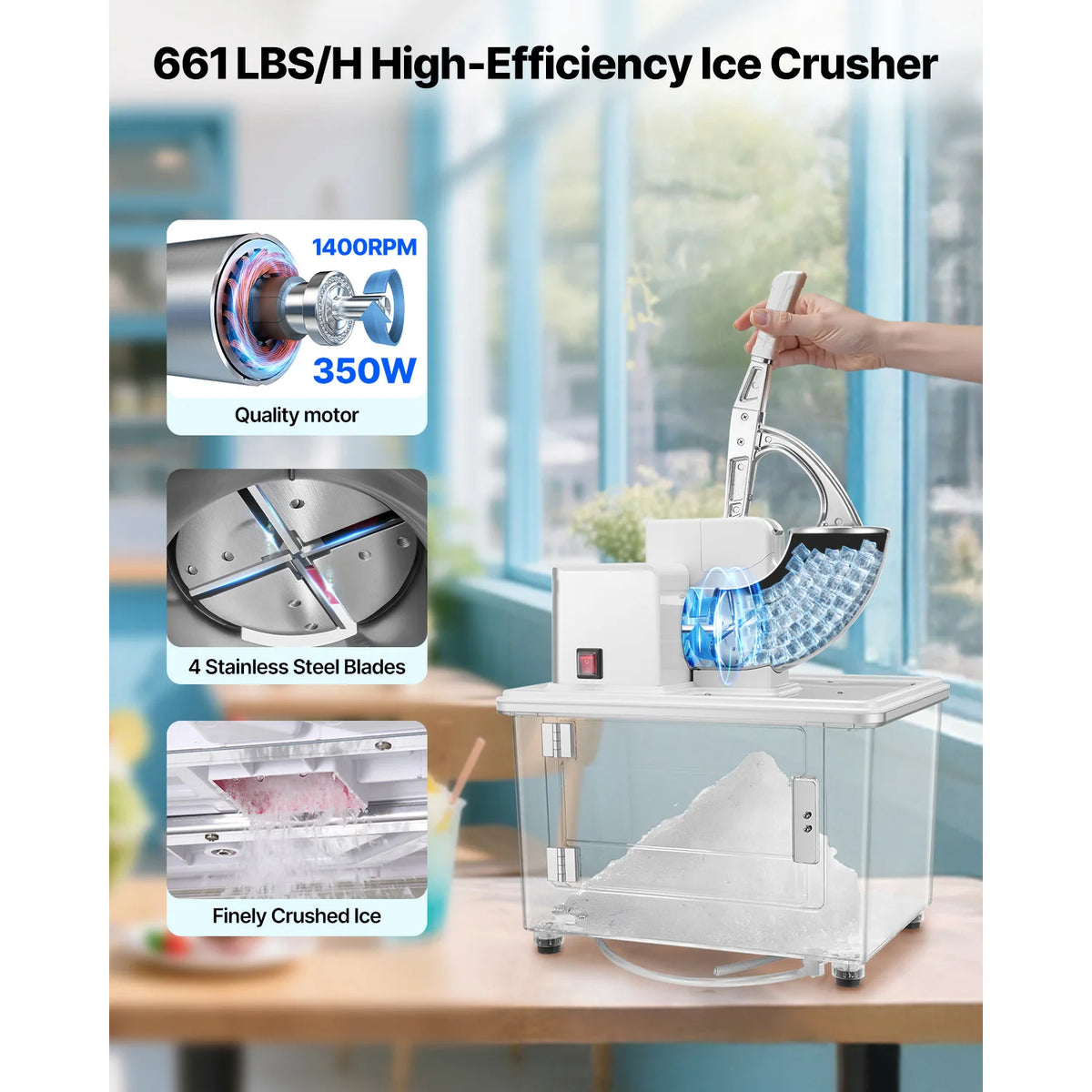 661LBS/H Commercial Ice Crusher